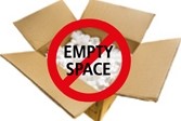 Illustration emphasizing importance of not having empty spaces in boxes